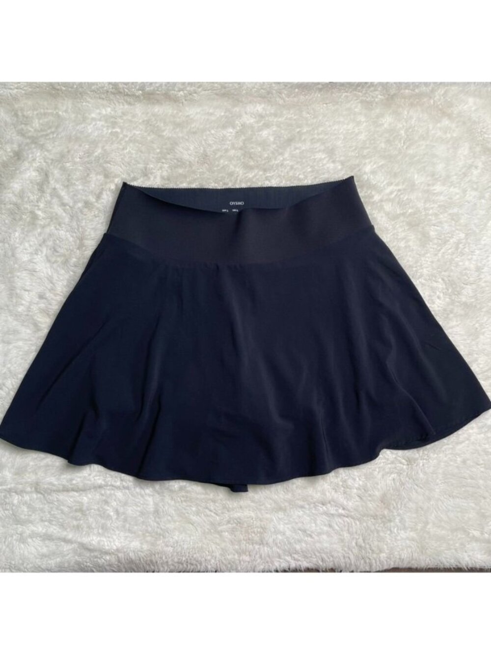 Oysho Womens Size L Tennis Skirt Black Gray Activewear Athletic Skort